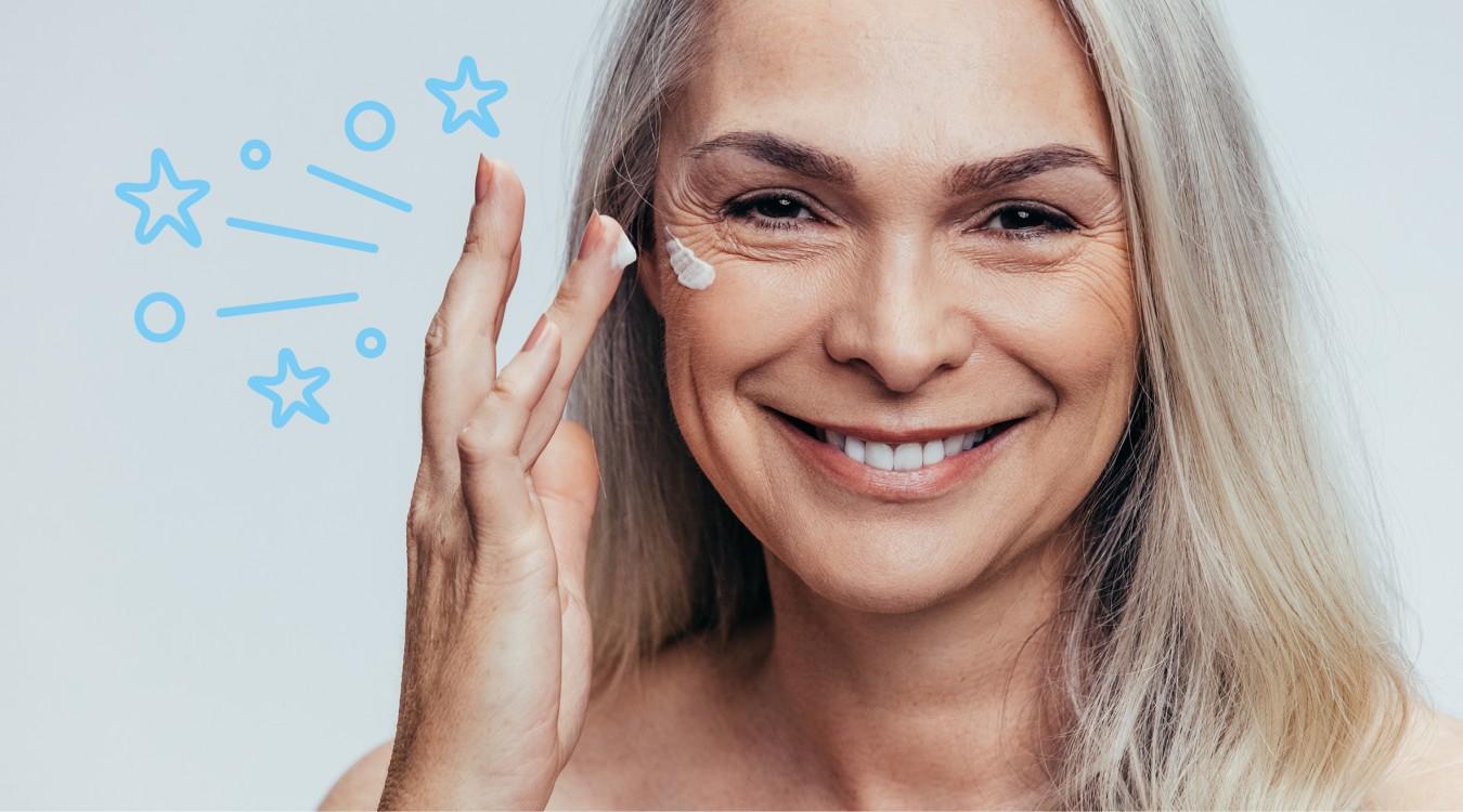 Frau mit Gesichtscrème