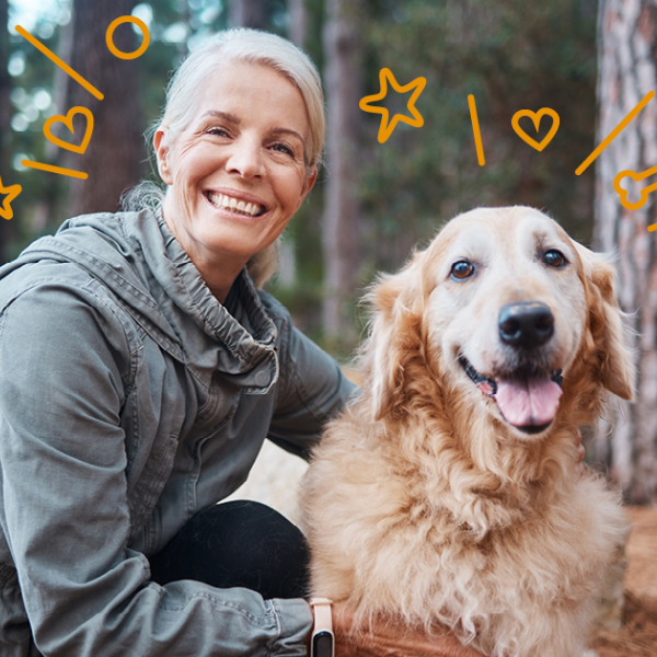 Frau mit Hund